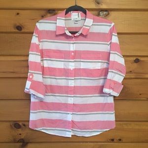 Pink n white striped Jaclyn Smith Top